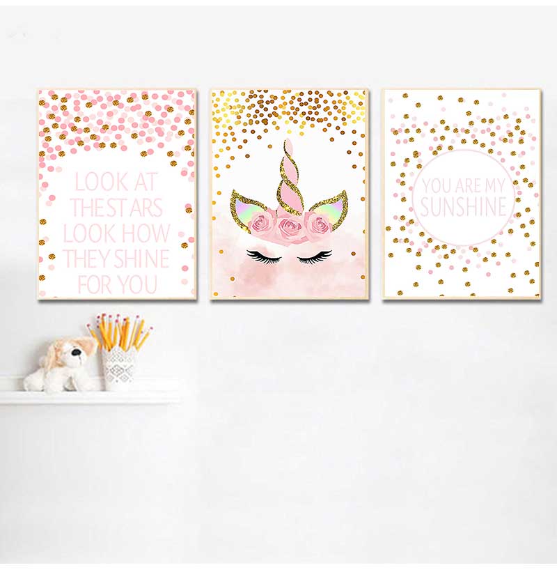 Baby Girl Nursery Quotes - Декоративная картина для детской комнаты девочки: