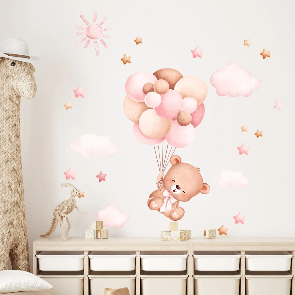 Baby Girl Nursery Quotes - Акварельная наклейка на стену с мультяшным