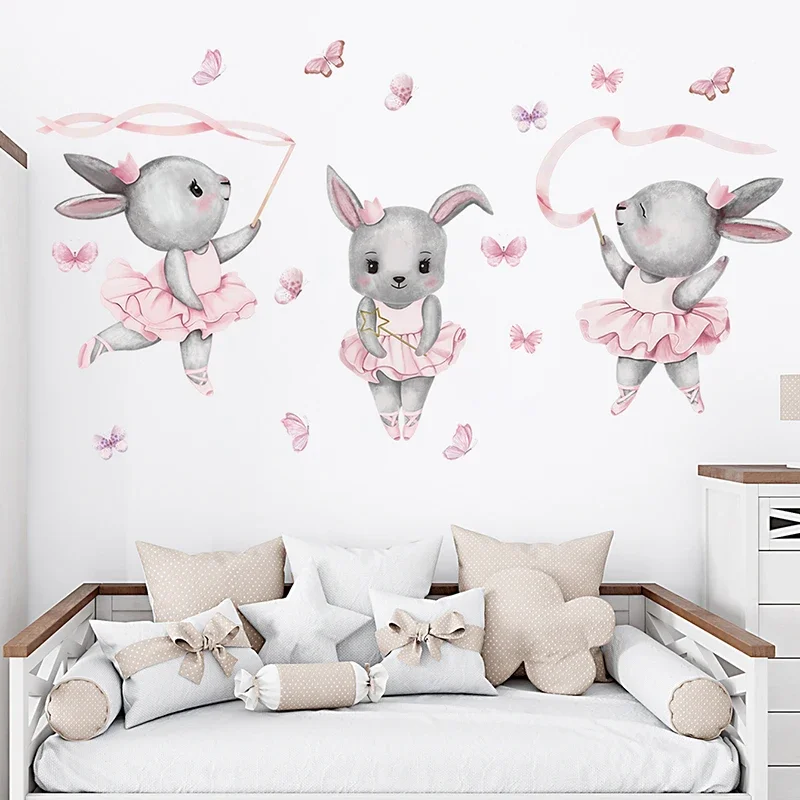 Baby Girl Nursery Quotes - Ручная роспись балетный кролик танцовщица милые