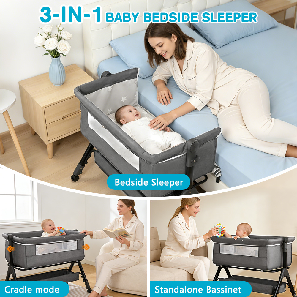 Детская люлька-кроватка 3 в 1, – обзор и цена Baby Nursery Trolley