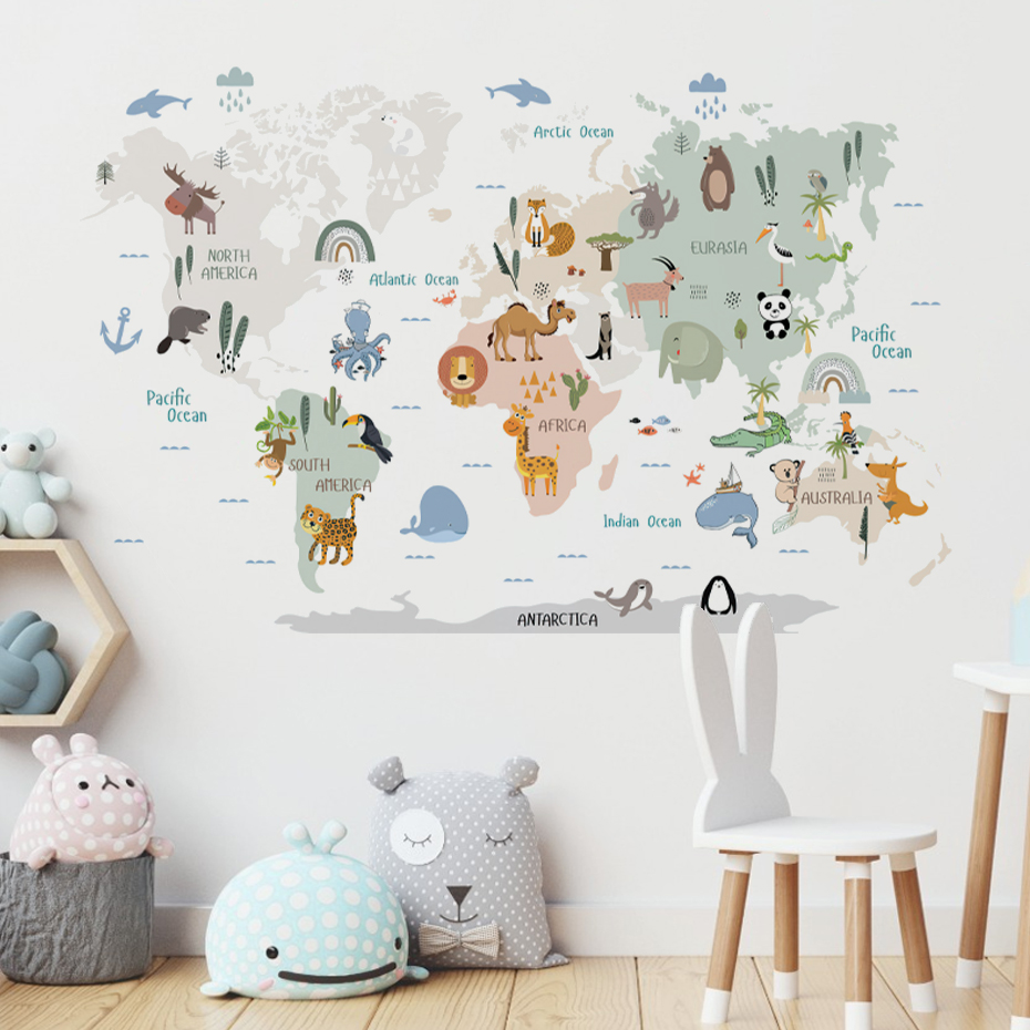 Акварельные мультяшные наклейк – обзор и цена Baby Nursery Decor Girl